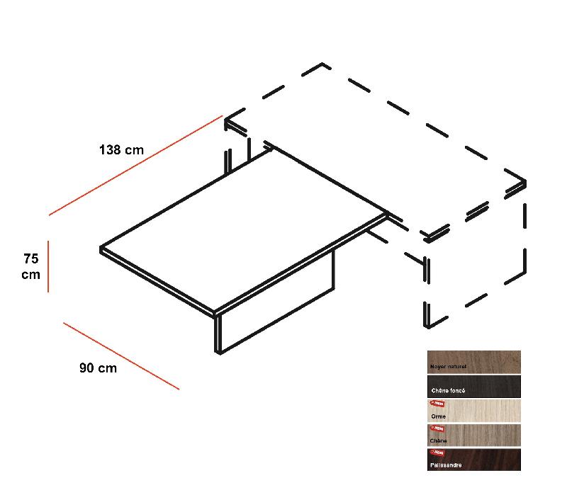 Extension pour bureau Lithos - Dellarovere - Noyer_1