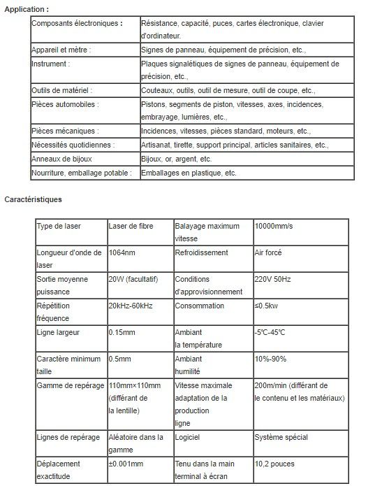 Pedb-600 - Marquages laser - Perfect Laser - Puissance laser 20W - Inscription en métal et acier inoxydable_1
