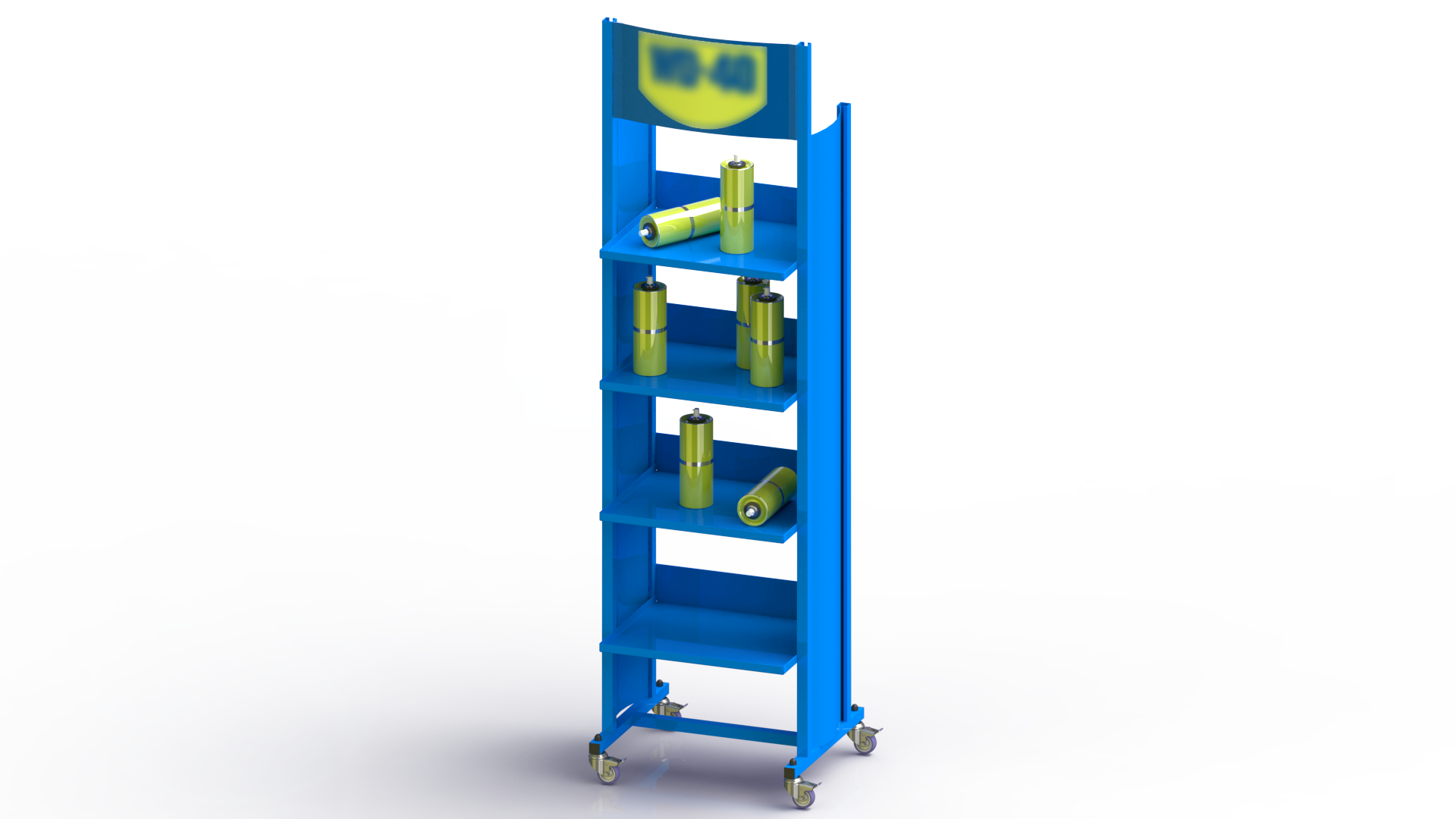 Présentoir mobile 4 étagères - métal - pour accessoires, bricolage et outillages_1