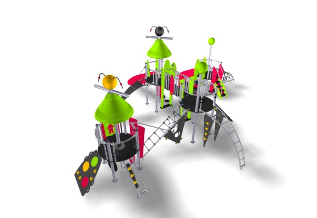 Structure multi-activités métallique Etnik Les Maldives - LD1EK0180 - Ludoparc - 4 tours - 2 à 8 ans_1