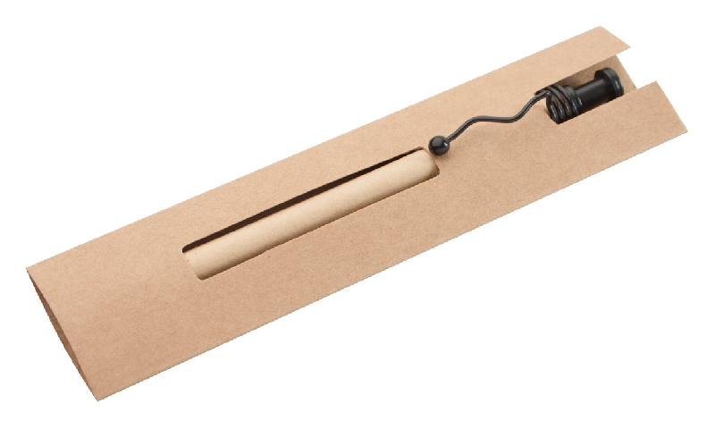 Stylo à bille noir - encre bleue - dans étui en carton recyclé_1