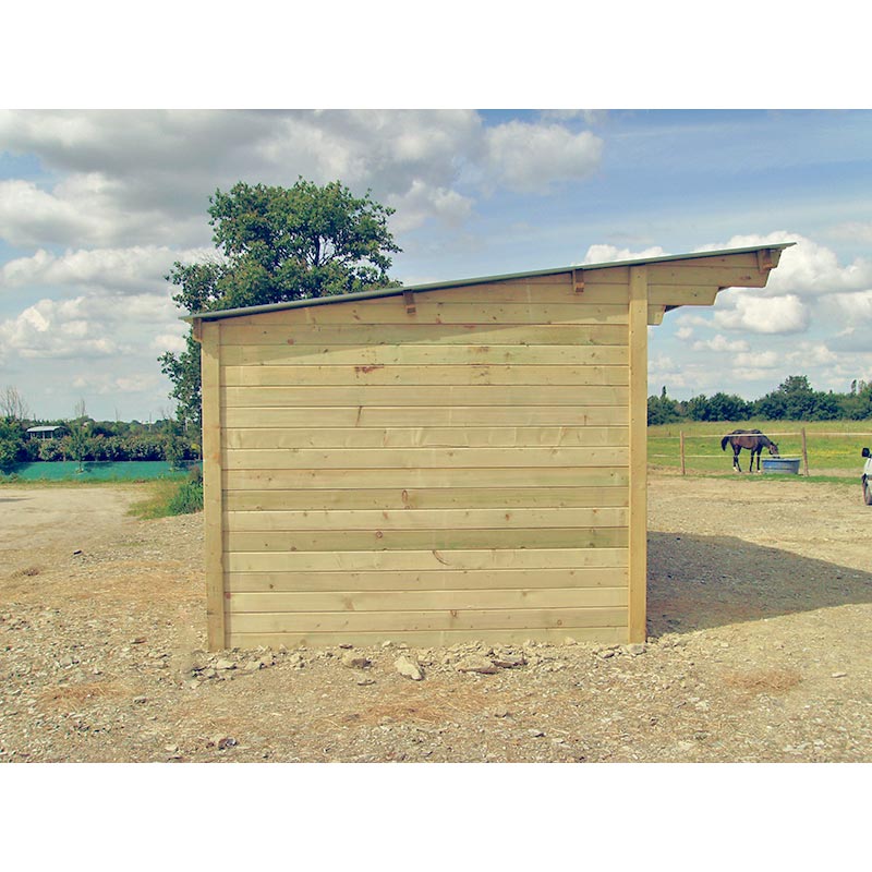 Abri de stockage / structure en bois / toiture en bacacier / bardage en bois / ancrage au sol avec platine_1