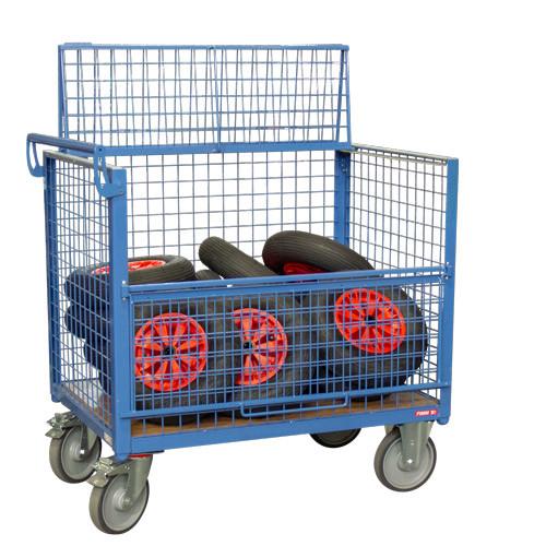Chariot industriel conteneur 500kg - habillage grillagé - FIMM_1