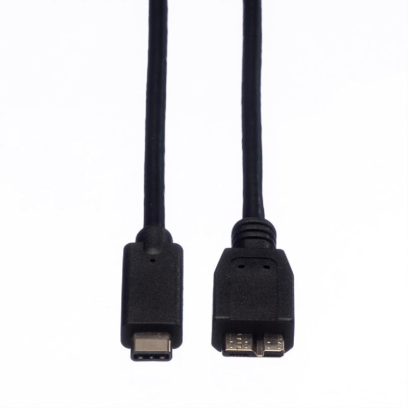 ROLINE Câble USB 3.2 Gen 1, C-Micro B, M/M, noir, 1 m_1