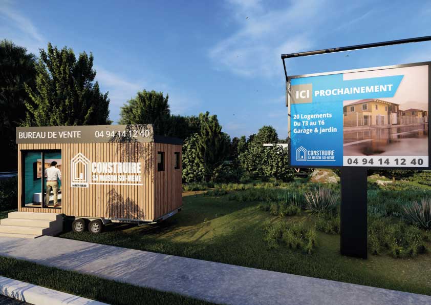 Tiny Pro - Bureau de vente mobile et modulable, structure acier galvanisé, isolation en laine de roche_1