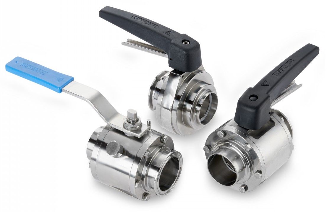 Vannes à boule en inox 316L - commande manuelle ou pneumatique - stérilisables et démontables_1