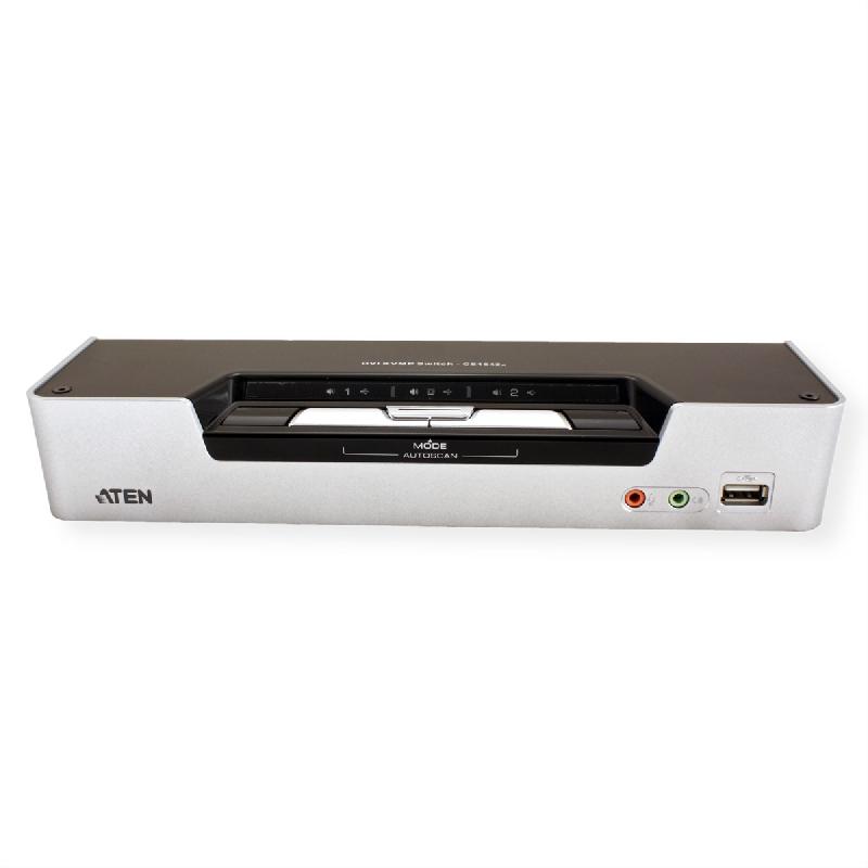 Aten cs1642a switch kvm dual-view dvi, usb, audio, usb-hub, 2 ports_1