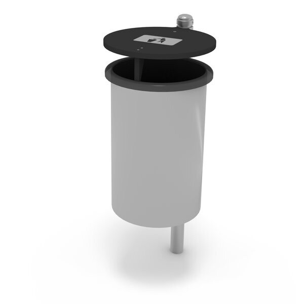 Corbeille publique 50L en acier inoxydable - Couvercle pivotant HDPE - Référence BT20100_1