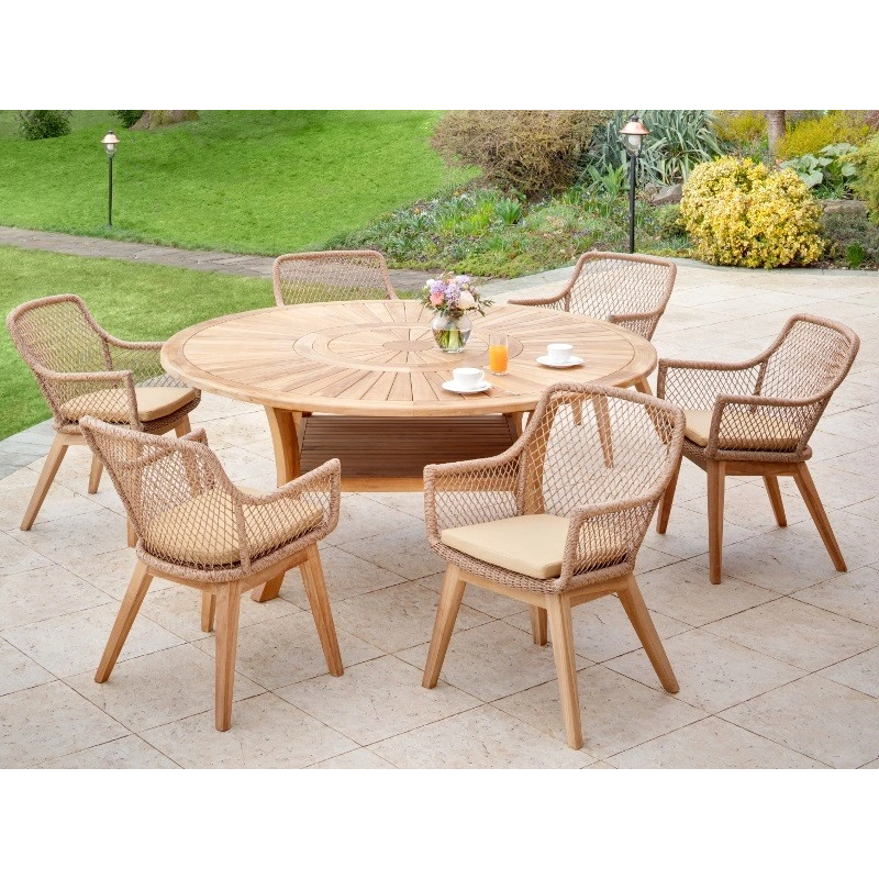Fauteuil de jardin olivia marron 83x60x63cm – MTF – teck et résine tressée – 2nab2214_1
