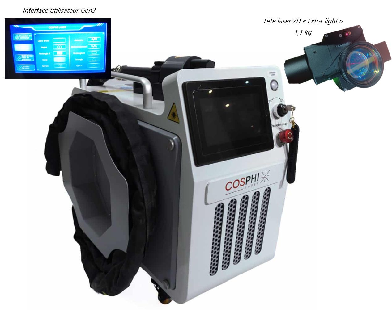 Machine compacte et mobile de nettoyage laser pulsés avec refroidissement par air -Puissance 300W - Réf PLA300-Q5_0