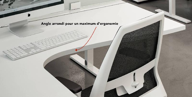 Bureau d'angle IdeaTube avec retour + caisson - Quadrifoglio - Blanc 9010, 180, Blanc, Droite_1