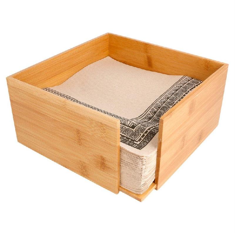 Distributeur de serviettes en bambou 21x21x10cm_1