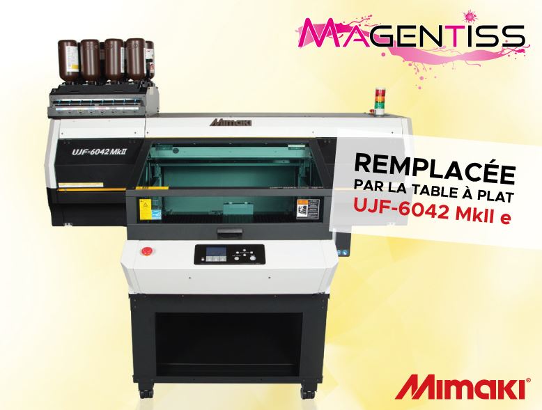 Imprimante à plat Mimaki UJF-6042 MKII - Format 610x420 mm - Technologie LED UV et encres rigides/souples_1