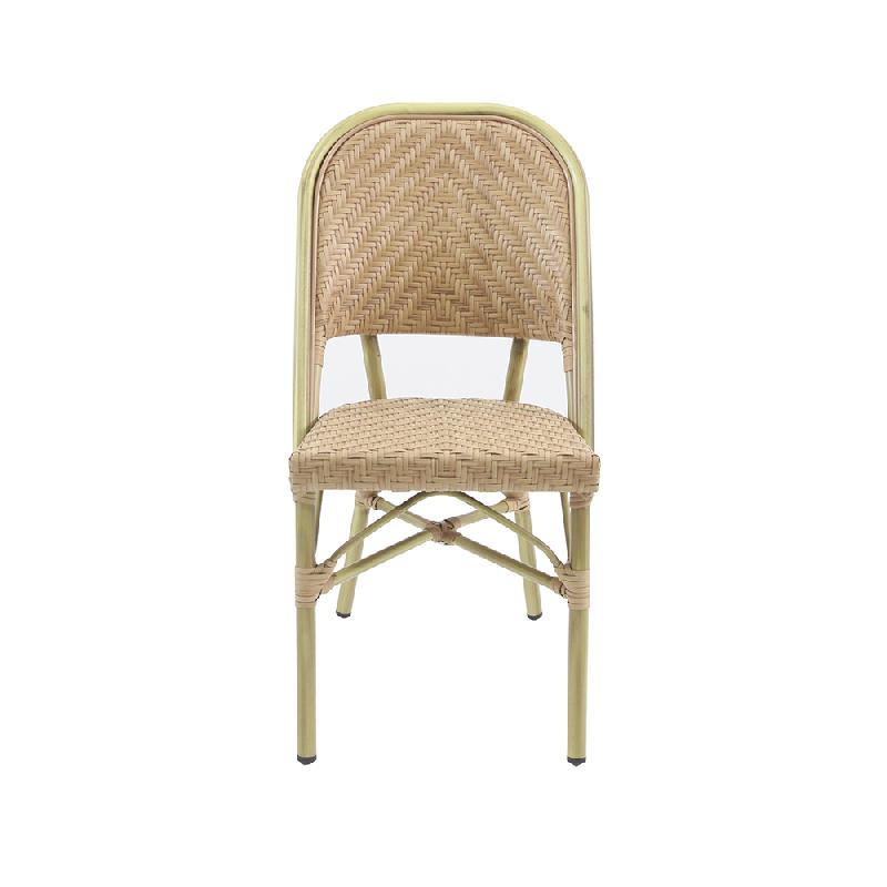 Paris - Chaise de bistrot en rotin synthétique bambou-naturel_1