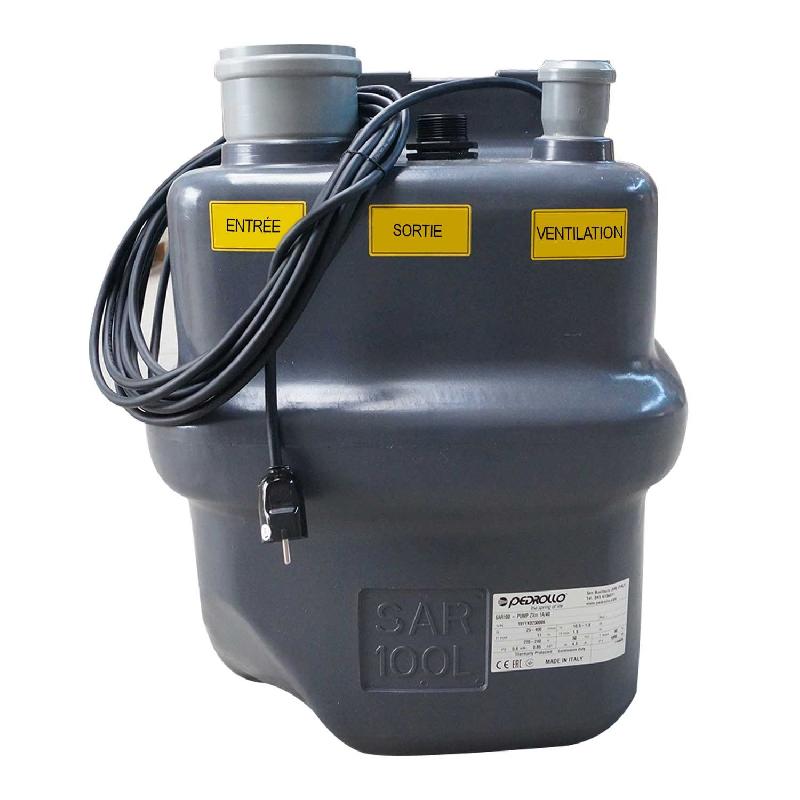 Station de relevage 220V - 100L - PEDROLLO SAR 100 Vortex RXM 320 - Eaux usées 6 m3/h - Débit max 250 l/min_1