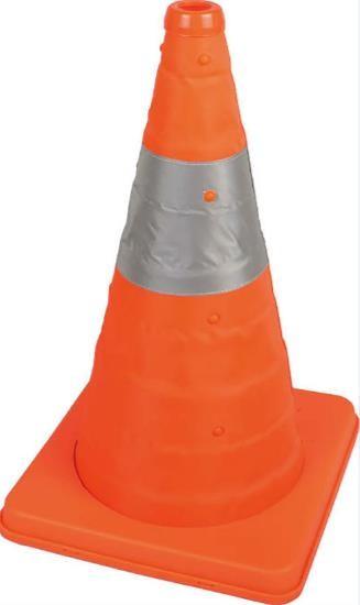 Cône de signalisation rétractable - Bande réfléchissante haute luminosité - Hauteurs 42cm et 62cm_1
