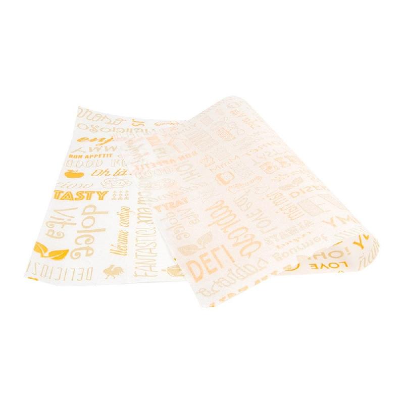 Feuille ingraissable pour burger Parole orange 31x38cm - par 1000_1