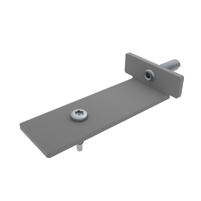 Set de 2 connecteurs en acier époxy gris - pour clôture Kyoto - H.6 x P.1.3 cm_1