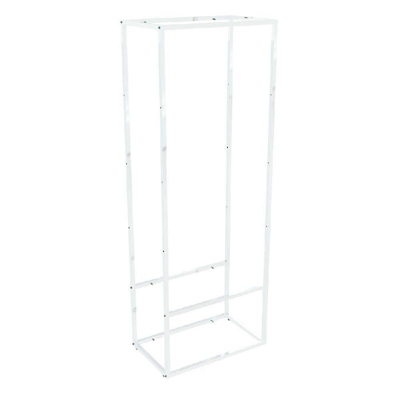 Structure penderie autoportante L64,2xP39,2xH177cm - blanc mat avec 3 tablettes et options de barre de penderie_1