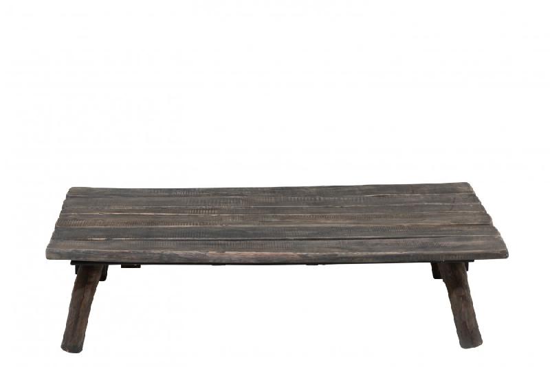 Table basse de salon CHET en chêne brun vieilli - Dimensions 121x66x32 cm_1