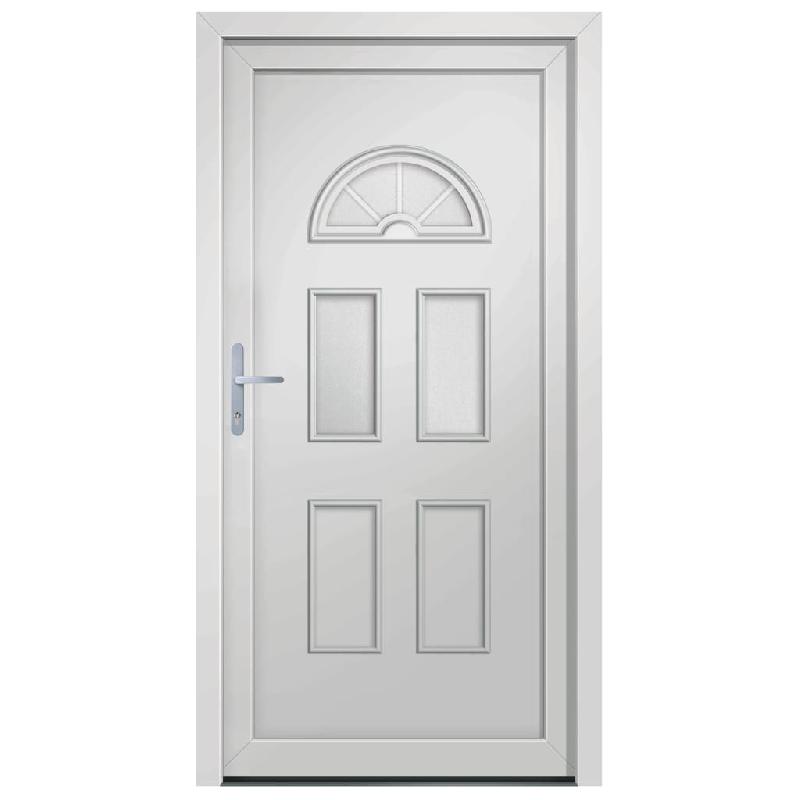 Vidaxl porte d'entrée blanc 98x208 cm pvc 3187913_1