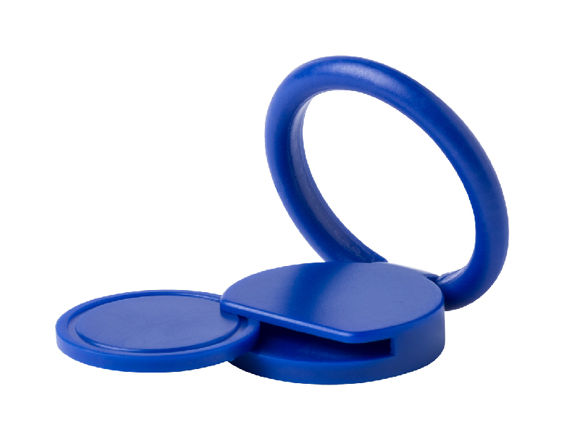 Support pour téléphone portable - plastique rond auto-adhésif avec jeton chariot - couleur bleue - 4g_1