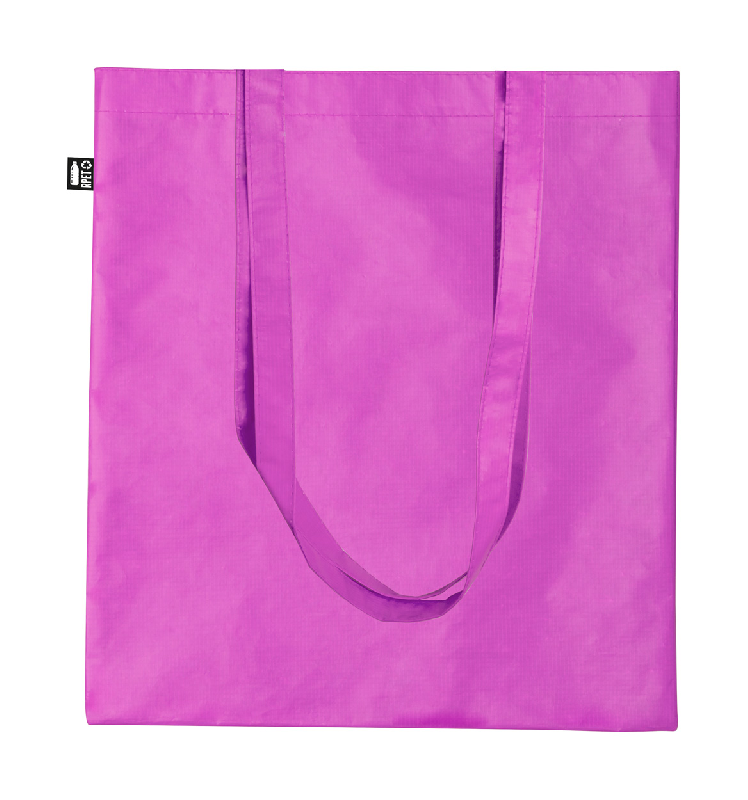 Tote bag publicitaire en RPET laminé 100 g/m² - Anses longues - Couleur fuchsia - Poids 44 g_1