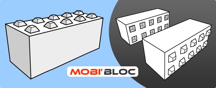 Bloc béton empilable - SARL BMTP - dimensions 60 x 60 x 60 cm - montage facile_1