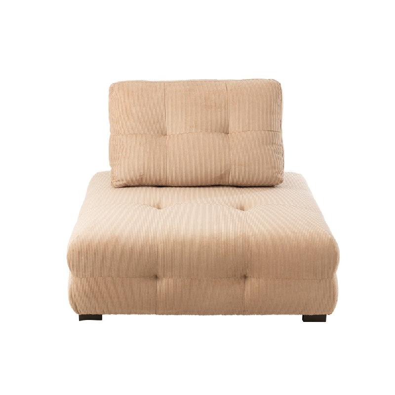Fauteuil pouf Charlene - rose nude - velours côtelé, convertible et confortable_1