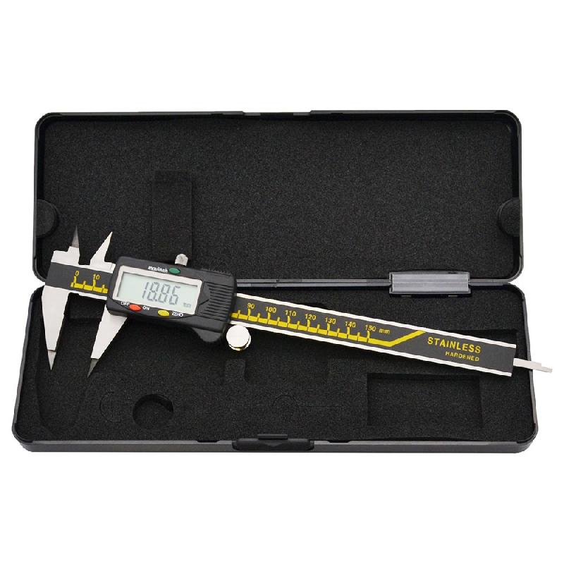 Pied à coulisse digital à becs fins - becs à pointes, jauge de profondeur et conversion mm/inch_1