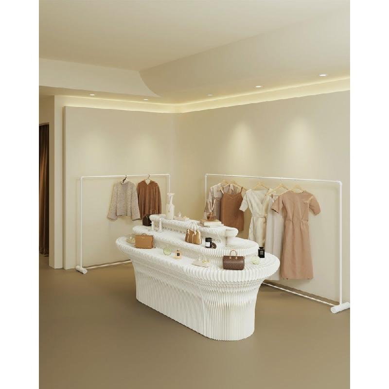 Présentoir central Papéa blanc 210x109x105 cm_1