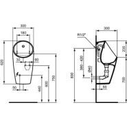 Urinoir mural intelligent pour secteur hôtellerie, bureaux, santé, loisirs - p009601 - porcher / ideal standard / jado_1