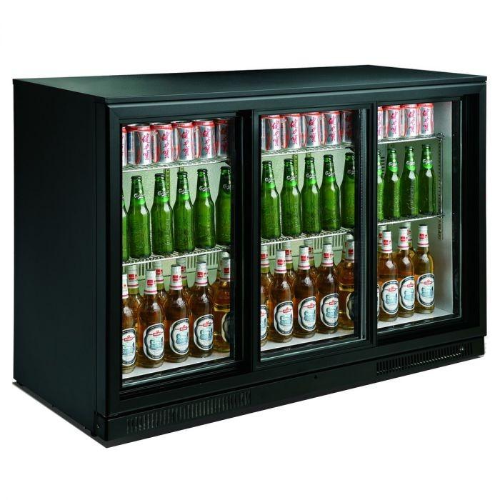 Arrière bar réfrigérée noir 3 portes coulisst l1335 7455.1320 COMBISTEEL_1