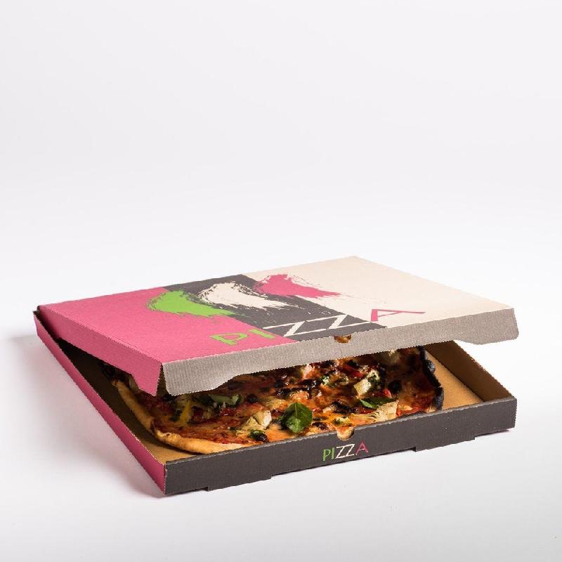 Boîte pizza kraft brun micro cannelure 40x40x3.5cm - par 100_1
