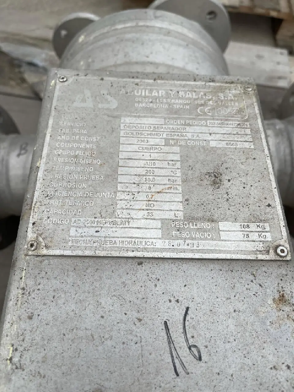 Cuve et chambres aguilar d'occasion inox 33 litres - référence : c9456_1