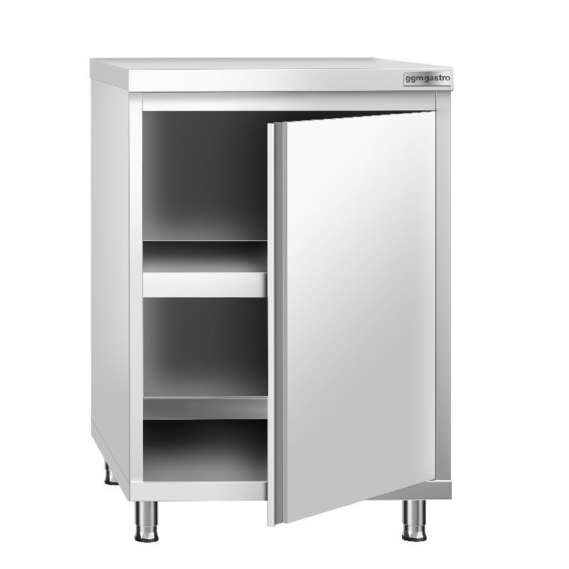 Meuble bas inox central P 700 mm avec portes - 600_1