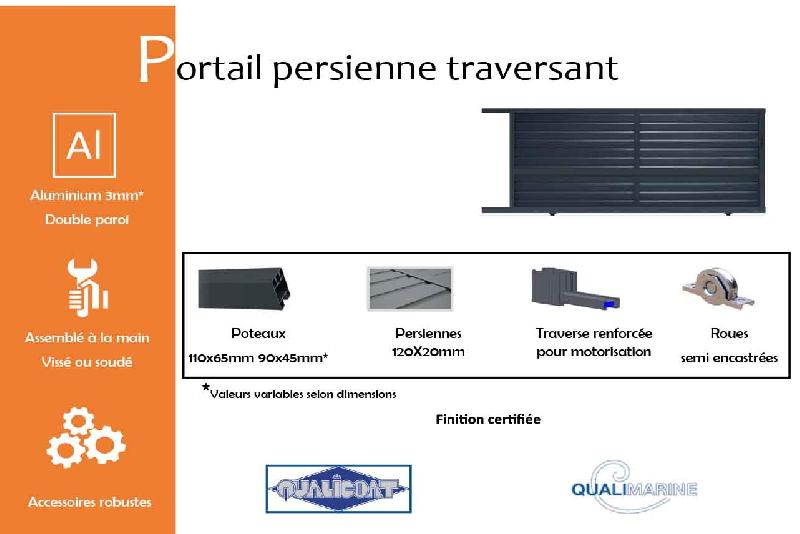 Portail coulissant persienne traversant - 4750 / 2000_1