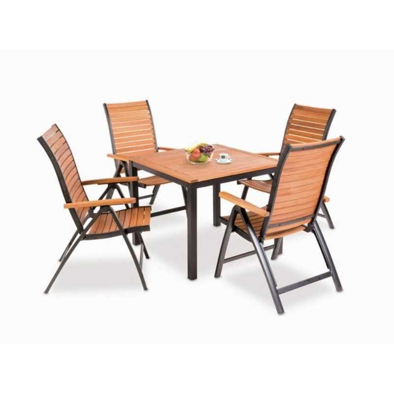 Table de jardin flamingo bois d'eucalyptus – MTF – carrée – 2nab2157_1
