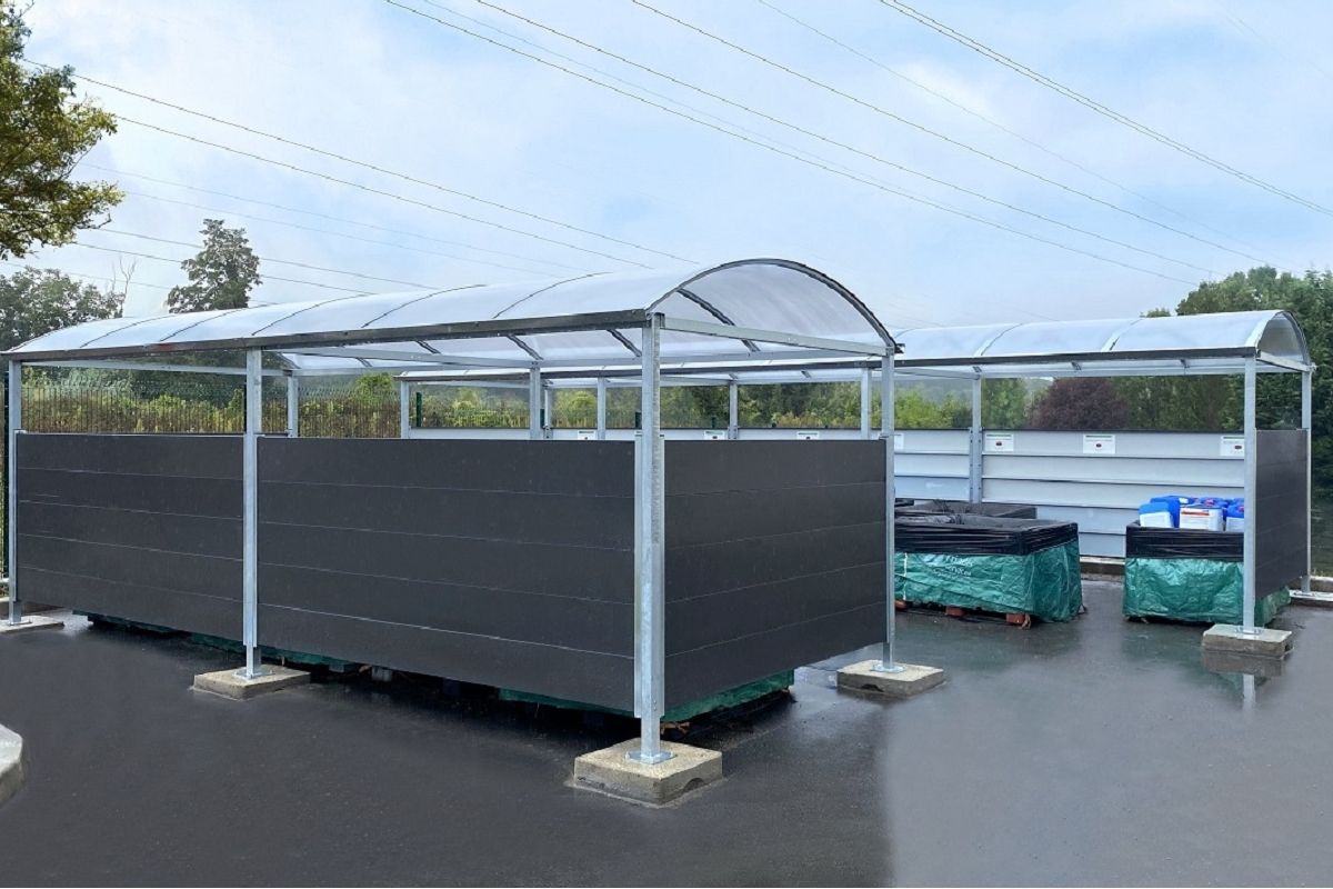 Abris poubelles à toit arrondi ou plat pente arrière - Série ATP - Sur mesure avec options et dimensions personnalisables_1