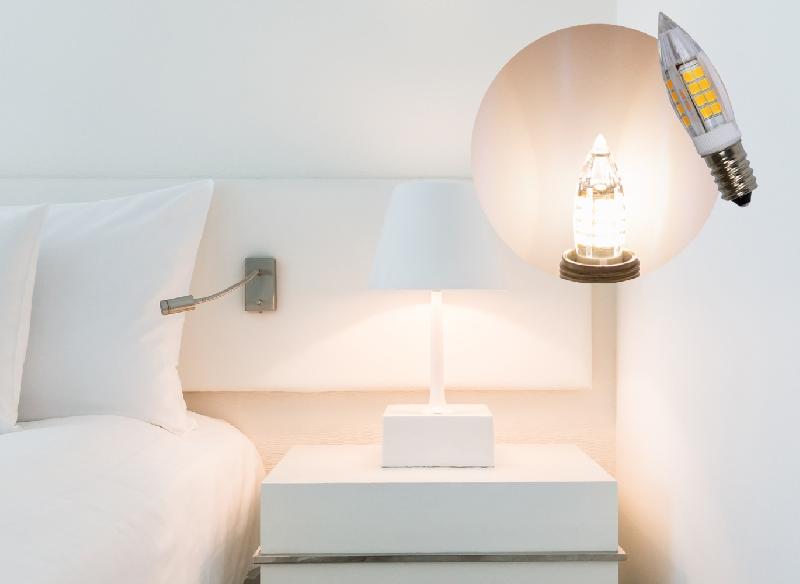 Ampoule LED flamme E14 - 350 lm, 28 W, blanc chaud, TIBELEC - Culot E14, verre transparent, durée de vie 25 000h_1