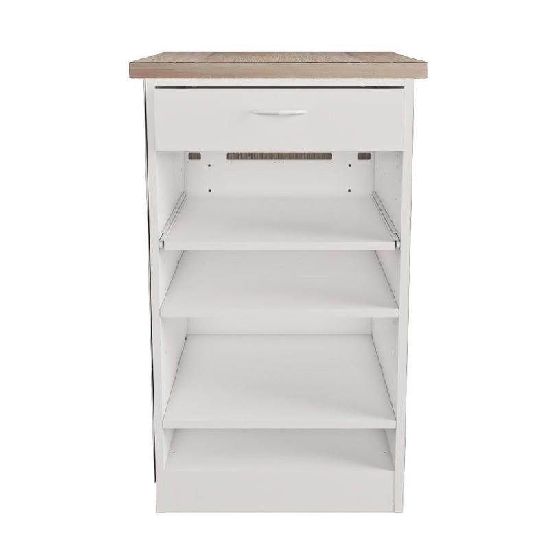 Comptoir Minimaliste finition bambou et blanc L61xP58xH100cm_1