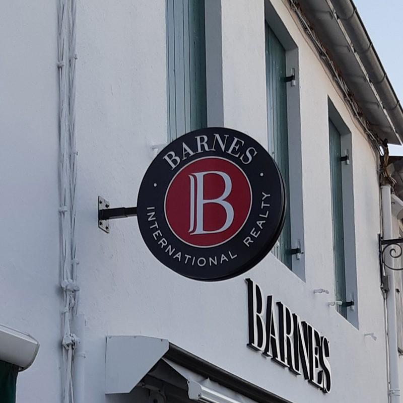 Enseigne Drapeau PVC Ronde Épaisseur 90 mm - Noir_1