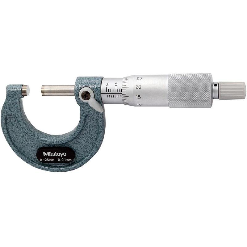 Mitutoyo® - Micromètre d'extérieur 25-50 mm - modèle d'atelier à cliquet avec dispositif de blocage - Référence 103-138_1
