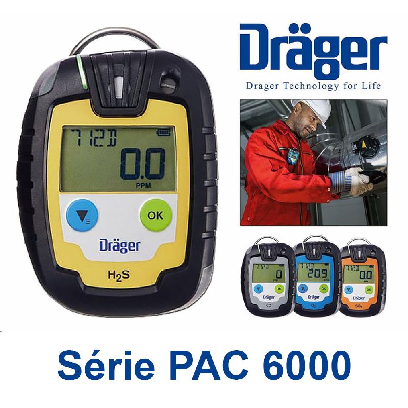 PAC-6000-SERIE | Détecteurs monogaz individuels Dräger série PAC-6000 - CO, O2, H2S, SO2 - Certifiés ATEX, usage unique, robustes et précis_1