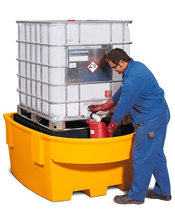Bac de rétention base-line en polyéthylène pour 1 cuve de 1000L - 1250L de rétention - transportable par transpalette - 267503w_1