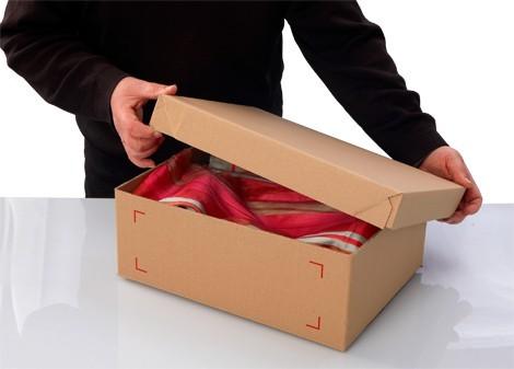 Carton simple cannelure avec couvercle - norme GALIA C - Demi-caisse américaine pour expédition de produits légers_1