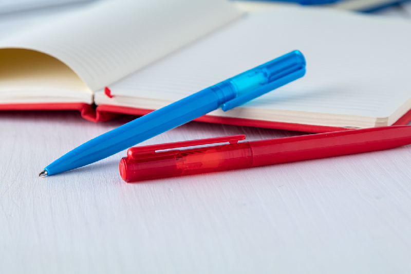 Stylo à bille en plastique - clip large pour impression - encre bleue_1