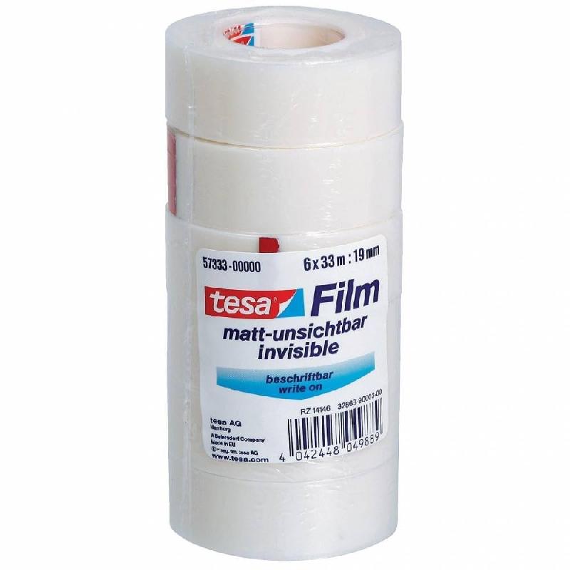 Adhésif invisible 52 µ sans solvant 33mx19mm - Lot de 6 rouleaux - TESA_1