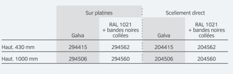 Arceau d'angle renforcé à 2 pieds - Protection des bâtiments et machines - Acier galvanisé ou peint RAL 1021_1