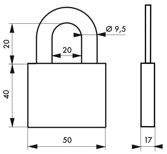 Cadenas à clé 530 - 50 mm - Corps laiton monobloc - Anse interchangeable - Sécurité renforcée_1